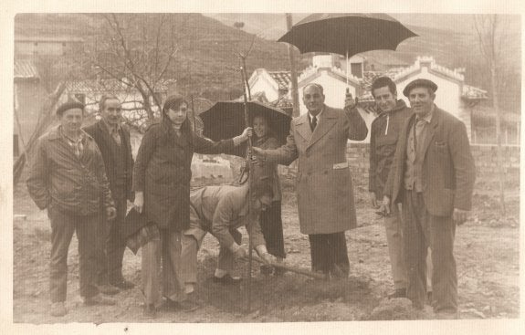 Día del árbol en Cervera en los años 70
