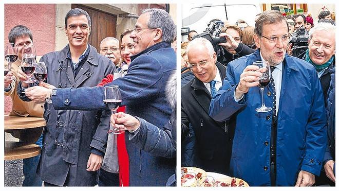 Sánchez y Rajoy toman el Rioja que no cataron Iglesias ni Rivera