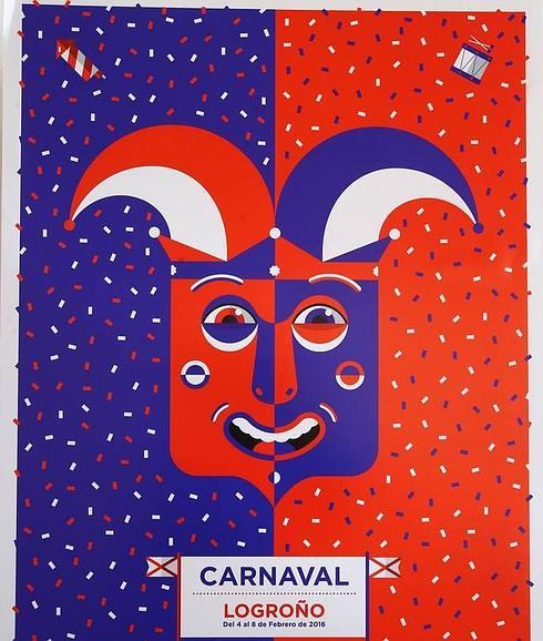 Pasión, tradición y colores de Logroño, en el cartel y la máscara del Carnaval 2016