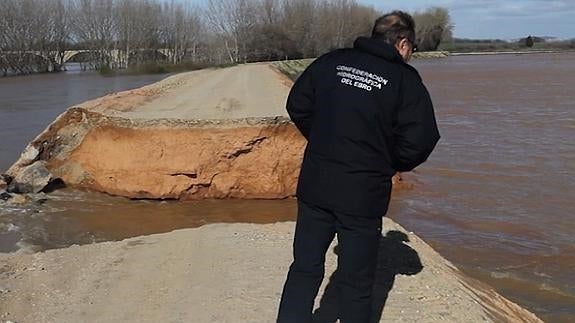 El Ebro hace de ariete y se lleva las defensas de Alfaro