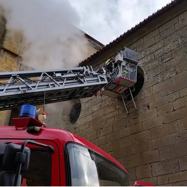 Incendio en la iglesia de Elvillar de Álava