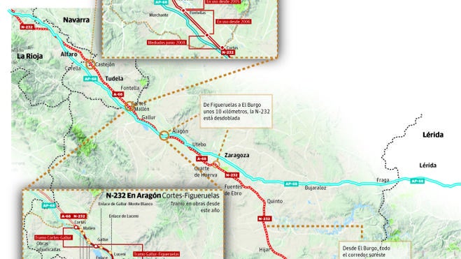 La autovía A-68 sufre un retraso en el sureste de Aragón mayor que en La Rioja