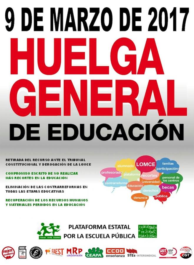 Los estudiantes convocan huelga contra los recortes y la LOMCE el 9 de marzo