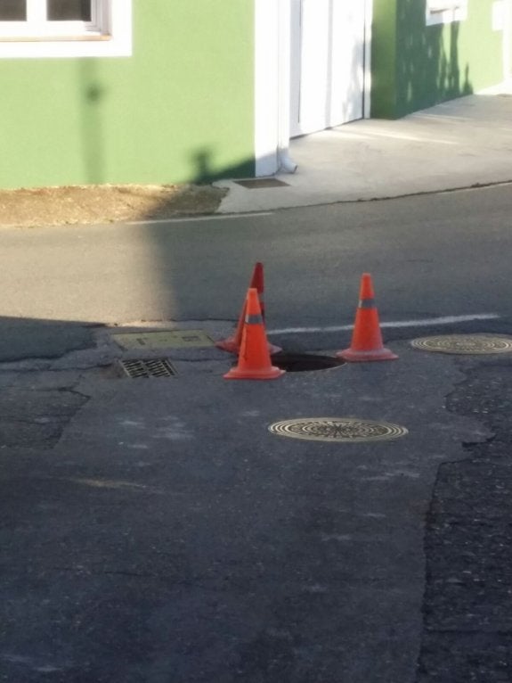 Un agujero en la travesía de Hornos de Moncalvillo